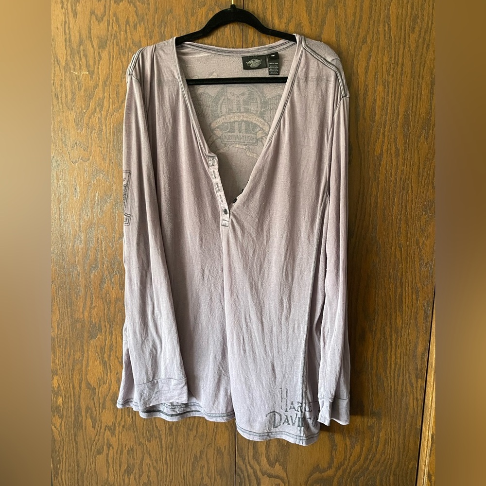 Harley-Davidson Women's Gray Long Sleeve Top